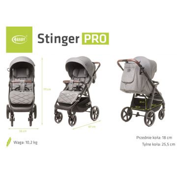 Carucior sport 4Baby Stinger Pro gri melange