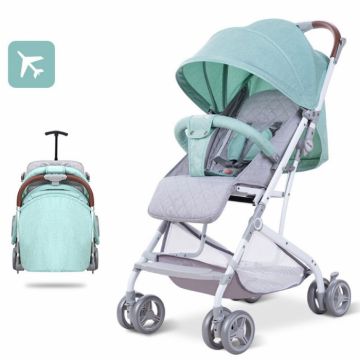 Carucior sport HP-709 cu pliere compacta, de tip troller, transport avion, verde