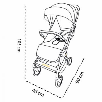 Carucior sport pliabil ultracompact pentru calatorii Espoo+ Normandic Dream Skiddou Gri