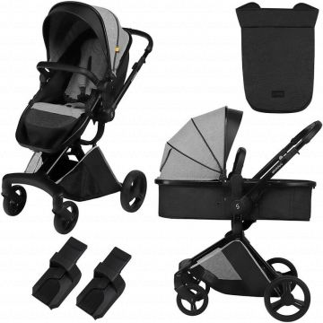 Carucior transformabil 2 in 1 Nasjo, Normandic Dream, Gri, Skiddou