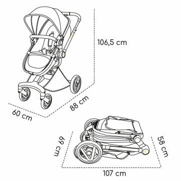 Carucior transformabil 2 in 1 Nasjo Wild climber Skiddou Verde