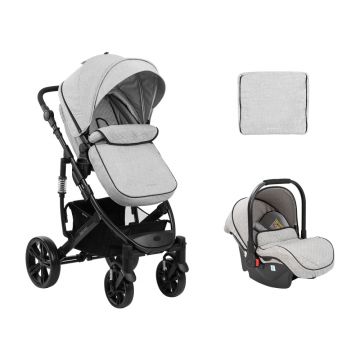 Carucior transformabil 3in1 KikkaBoo Beloved Light Grey 2023