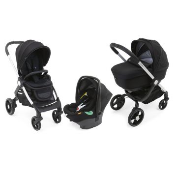Chicco - Carucior copii 3 in 1 Trio Alysia, PirateBlack (Negru), 0luni+