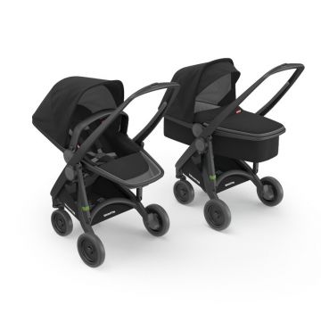 Greentom - Carucior 2 in 1 100% Ecologic, Negru