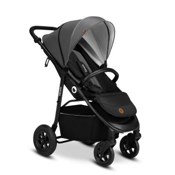 Lionelo - Carucior sport Natt, De la nastere, Cu accesorii si capotina XXL reglabila, 0 - 22 kg, Conform cu standardele europene de securitate EN1888-1, EN1888-2, Gri