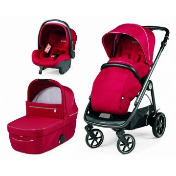 Peg Perego - Carucior 3 in 1 Veloce Primoviaggio SL , Shine, Rosu