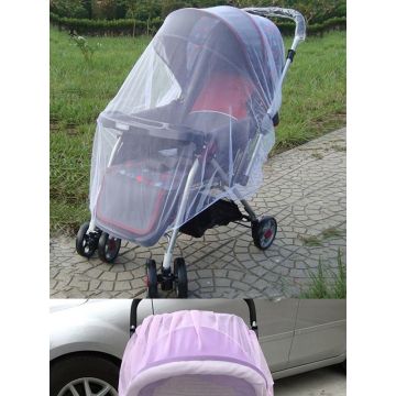 Plasa anti-tantari pentru carucior copii, Ikonka, elastica din poliester flexibil, dimensiune universala 140 cm, Alb