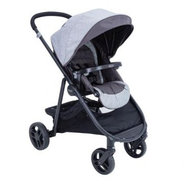 Carucior 2 in 1 Graco Time2Grow Iron, 0-22 kg, 0-3 ani (Negru/Gri)