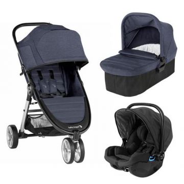 Carucior Baby Jogger City Mini 2 Carbon sistem 3 in 1, 0-15 kg, Landou Baby Jogger Carbon City Mini 2/GT2/Elite2, 0-9 kg, Scaunul auto Baby Jogger City Go i-Size, 0-13 kg (Negru/Gri)