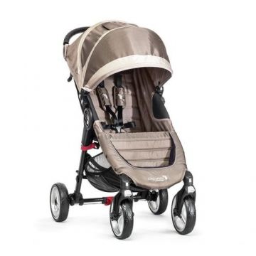 Carucior Baby Jogger City Mini 4 Sand Stone sistem 2 in 1, Sistem Quick-Fold, Landou Deluxe Sand (Sand Stone)