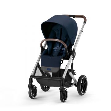 Carucior Cybex Gold Balios S Lux Ocean Blue cu cadru argintiu