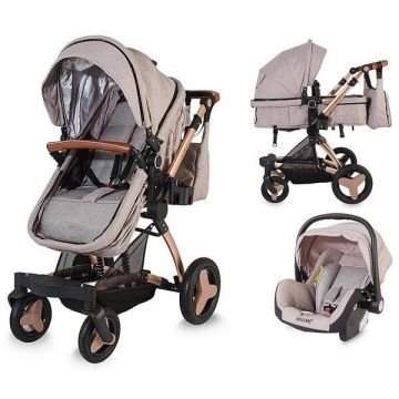 Carucior transformabil 3 in 1 Coccolle Ambra Rose Gold