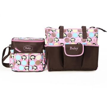 Geanta pentru mamici Mama Bag Monkey Roz - Bebeking