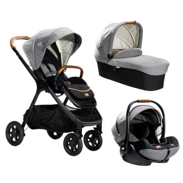 Joie - Carucior pentru copii multifunctional 3 in 1 Finiti Signature Carbon (Carucior Finiti Carbon+ Landou Ramble XL Carbon+ Scoica i-Level Recline Carbone)