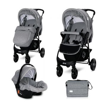 Set Carucior Lorelli, Daisy Basic, cos auto inclus, Cool Grey