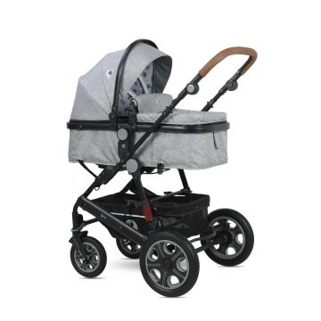 Set carucior, Lorelli Lora, 3 in 1, cos auto inclus, Cool Grey Elephants