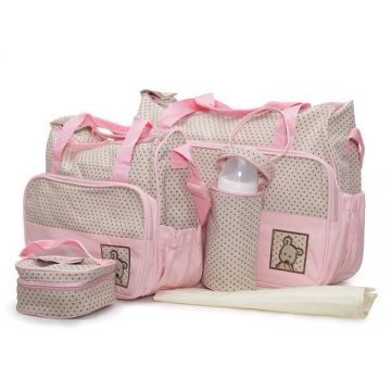 Set genti pentru mamici Mama Bag Stella Pink - Moni