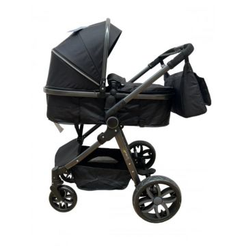 Carucior 2 in 1 pliabil, transformabil landou-sport, T8 Negru