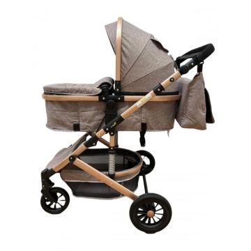 Carucior 2 in 1, reversibil, cu suspensii, T7 Cafea