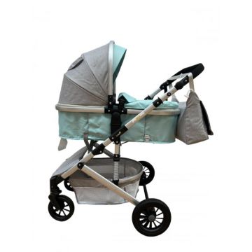 Carucior 2 in 1, reversibil, cu suspensii, T7 Verde deschis