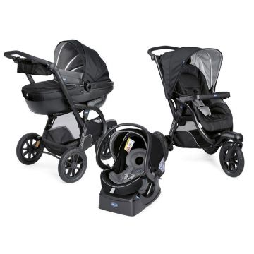 Carucior Chicco Trio Activ3, Car Kit, 0+luni, JetBlack (Negru)