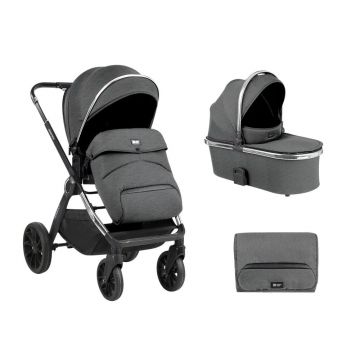 Carucior combinat 2 in 1 cu landou Kikka Boo Tiffany Dark Grey