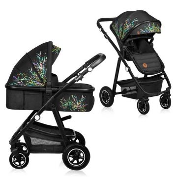 Carucior compact 2 in 1, Cadru Aluminiu, cu landou si salteluta, Reversibil, Husa de ploaie, Geanta parinti, Negru Carucior compact 2 in 1, Cadru Aluminiu, cu landou si salteluta, Reversibil, Husa de ploaie, Geanta parinti, Negru