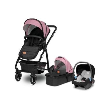 Carucior compact 3 in 1, Cadru Aluminiu, cu landou si salteluta, Scoica auto, Reversibil, Husa de ploaie, Geanta parinti, Roz Carucior compact 3 in 1, Cadru Aluminiu, cu landou si salteluta, Scoica auto, Reversibil, Husa de ploaie, Geanta parinti, Roz