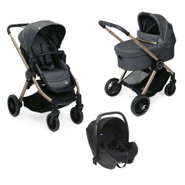 Carucior copii 3 in 1 Chicco Trio Best Friend Pro Special Edition cu scaun auto Kory Isize, City Map Re_Lux (Gri), 0luni+