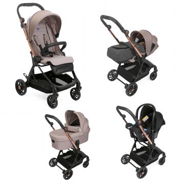 Carucior copii 4 in 1 Chicco One4Ever, Desert Taupe (Crem), de la nastere la 22Kg