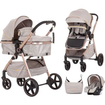 Carucior Misty Chipolino 3 in 1 cu Landou Transformabil in Parte Sport si Scoica Auto Sand