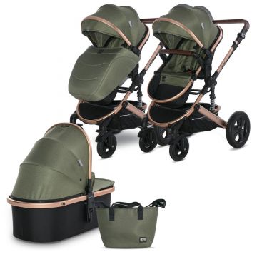 Carucior set transformabil Lorelli Boston, pana la 22 kg, Loden Green