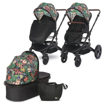 Carucior set transformabil Lorelli Boston, pana la 22 kg, Tropical flowers