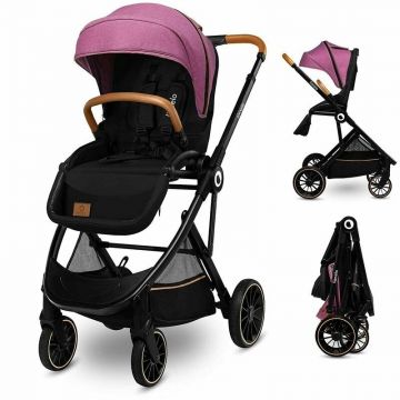 Carucior sport De la nastere, Cu accesorii, Cu sezut reversibil, 0- 15 kg, Roz/Violet