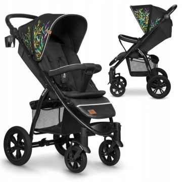 Carucior sport De la nastere, Cu capotina impermeabila, Cu maner reglabil, Suport biberon, Saculet pentru picioare, Negru Carucior sport De la nastere, Cu capotina impermeabila, Cu maner reglabil, Suport biberon, Saculet pentru picioare, Negru