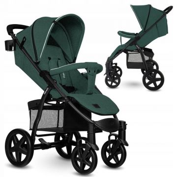 Carucior sport De la nastere, Cu capotina impermeabila, Cu maner reglabil, Suport biberon, Saculet pentru picioare, Verde Carucior sport De la nastere, Cu capotina impermeabila, Cu maner reglabil, Suport biberon, Saculet pentru picioare, Verde