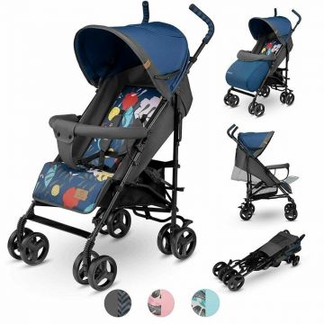 Carucior sport Elia, Cu husa de picioare, Cu Albastru Carucior sport Elia, Cu husa de picioare, Cu Albastru