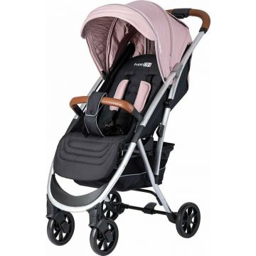 Carucior sport, FreeON, Lux, Pliabil automat, Usor 6.6 Kg, Tehnologie inovatoare One-Hand Folding, De la 6 luni pana la 22 kg, Din aluminiu, benzi reflectorizante pe capotina, Dirty Pink/Black