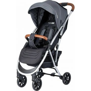 Carucior sport, FreeON, Lux, Pliabil automat, Usor 6.6 Kg, Tehnologie inovatoare One-Hand Folding, De la 6 luni pana la 22 kg, Din aluminiu, Benzi reflectorizante pe capotina, Grey