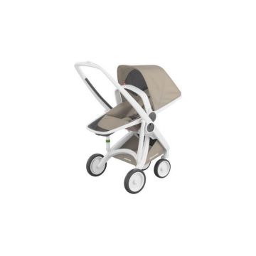 Greentom - Carucior reversibil, 100% ecologic, White Sand