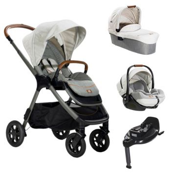 Joie - Carucior pentru copii multifunctional 3 in 1 Finiti Signature Oyster + Baza Isofix Encore (Carucior Finiti Oyster+ Landou Ramble Oyster+ scoica i-Level Recline Oyster+ baza isofix Encore)