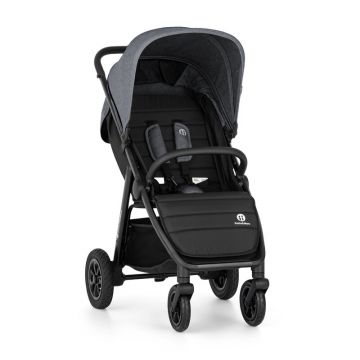 Carucior sport, Petite&Mars, Airwalk, Pliabil, Cu suport pentru picioare reglabil in 3 pozitii, Capotina extensibila, 6 luni+, Pana la 22 kg, Conform cu standardul european de securitate EN 1888-2:2020, Gri