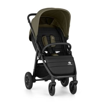 Petite&Mars - Carucior sport Airwalk, Pliabil, Cu suport pentru picioare reglabil in 3 pozitii, Capotina extensibila, 6 luni+, Pana la 22 kg, Conform cu standardul european de securitate EN 1888-2:2020, Verde inchis