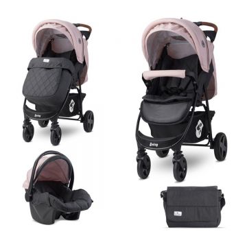 Set Carucior Lorelli, Daisy, cos auto inclus, Black, Cameo Rose