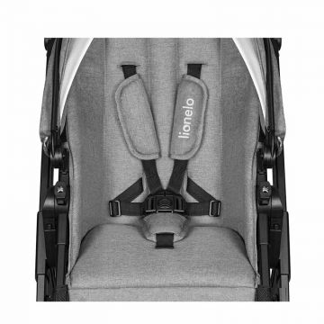 Carucior 3 in 1 Lionelo Bianka Transformabil, Cadru aluminiu, Cu landou si salteluta moale, Cu scoica auto testata ADAC, Cu multiple accesorii, Sarcina maxima 22 kg, 0 luni+, Standard de siguranta EN14662014+AC2015, EN1888 gri