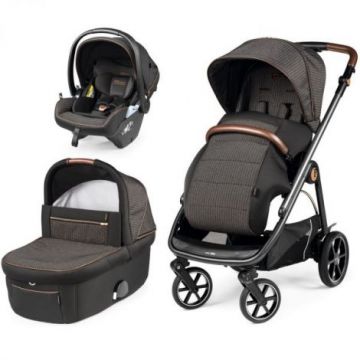 Carucior 3 in 1 Peg Perego Veloce, Lounge, 0 - 22 kg, 500, Negru/Gri