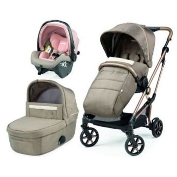 Carucior 3 in 1 Peg Perego Vivace, SLK, 0 - 22 kg, Mon Amour, Bej Roz