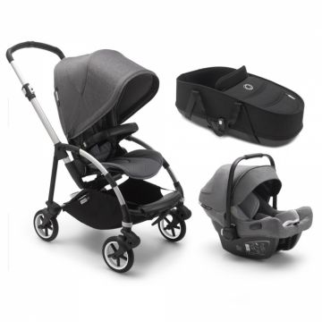 Carucior Bugaboo Bee 6 Aluminiu Grey Melange sistem 3 in 1