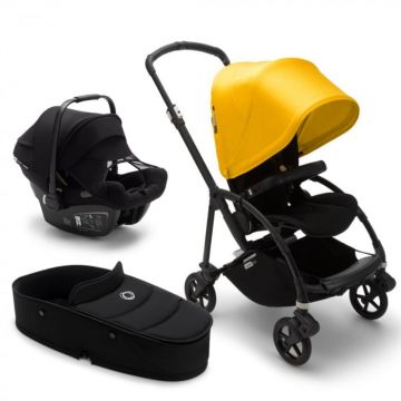 Carucior Bugaboo Bee 6 Black Black Lemon Yellow sistem 3 in 1