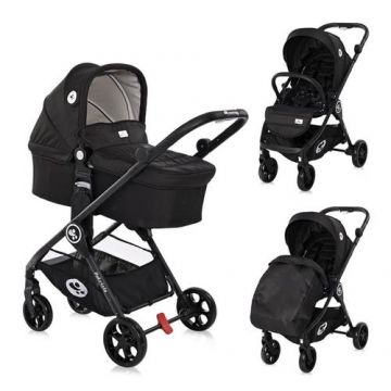 Carucior Lorelli Set Patrizia, cos landou individual inclus, 0-15 kg, 0-3 ani (Negru)